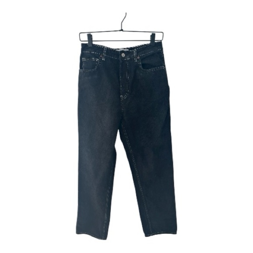 Reformation Cynthia Hi Rise Straight Long Jeans Black